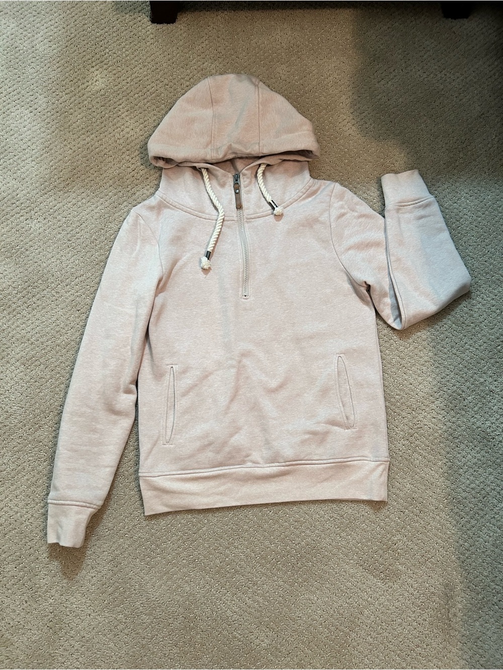 Kismet Women's Cream Half-Zip Hooded Pullover